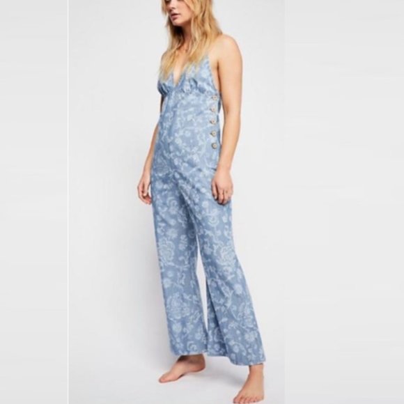 Free People DANCE ALL NIGHT batik overall 10 - Picture 3 of 7
